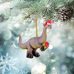 Christmas Dinosaur Decoration Pendant Christmas Tree Hanging Ornament Decorations 3D Xmas Tree Pendant for Home Christmas Decor (A)