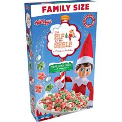 Kellogg’s The Elf on the Shelf Breakfast Cereal,Kids Holiday Snacks, Family Size, Sugar Cookie with Marshmallows, 12.2oz Box (1 Box)