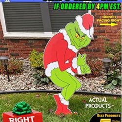 Grinch Stealing Christmas Lights Right Facing Huge 48in x 23 in Fast