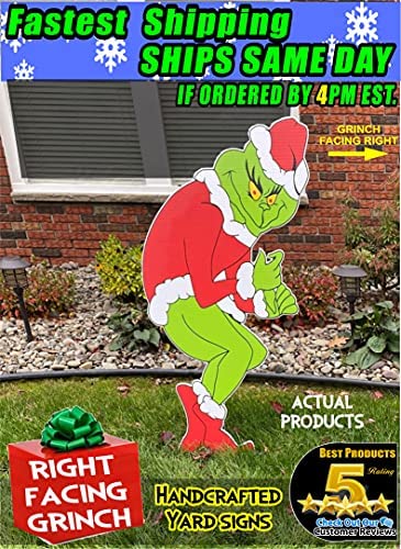 You are currently viewing Grinch Stealing Christmas Lights Right Facing Huge 48in x 23 in Fast