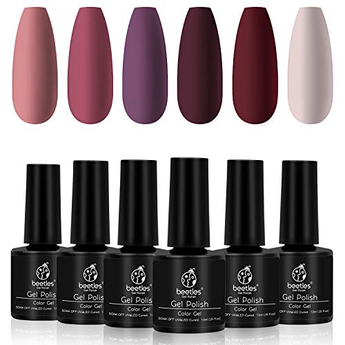 You are currently viewing Beetles Red Gel Nail Polish Set – Peach Pink Gel Polish Kit Purple Burgundy Red Nail Gel Polish Skin Tone Nail Polish – Soak Off Nail Lamp Gel Nail Kit 7.3 ml Each Bottle Holiday Gift