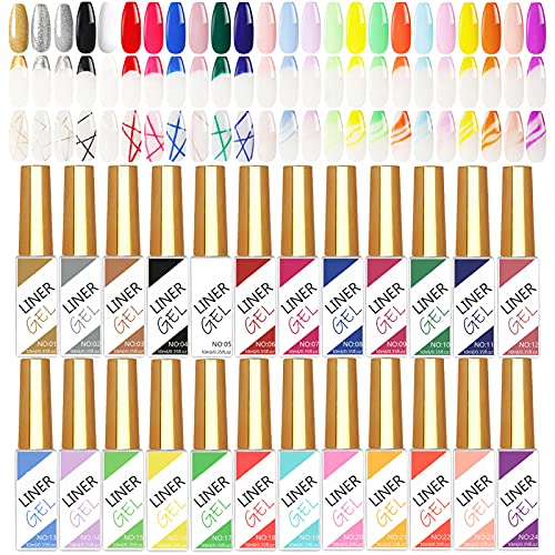 You are currently viewing 24 Colors Classic Neon Painting Gel Nail Polish Set,Drawing Gel Nail Liner Polish Nail Wire Pulling Gel Kit DIY Line Art Gel for Nail Art Salon