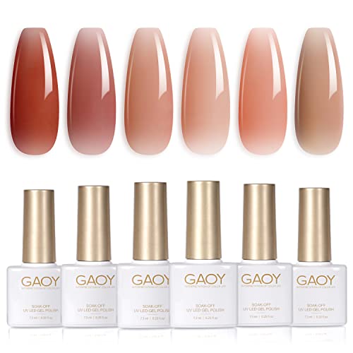 You are currently viewing GAOY Icy Jelly Gel Nail Polish Set of 6 Colors Including Red Pink Nude Gel Polish Kit UV LED Soak Off Nail Polish Home DIY Manicure Nail Salon Varnish