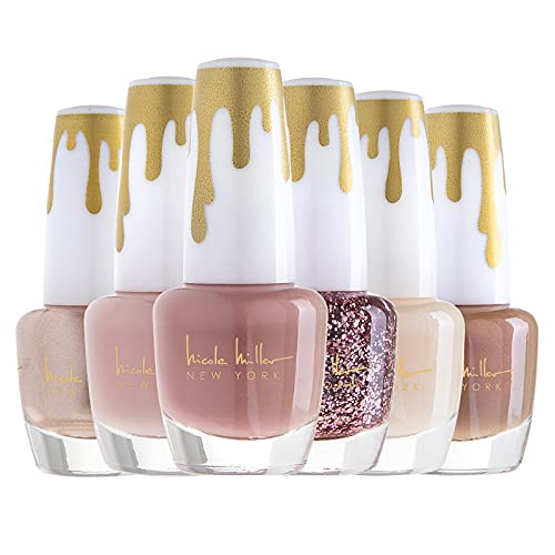 You are currently viewing Nicole Miller Total Nudes Nail Polish Collection, Set of 6 Unique Glossy and Shimmery Nail Polish Colors for Women and Girls, Quick Dry Nail Polish’