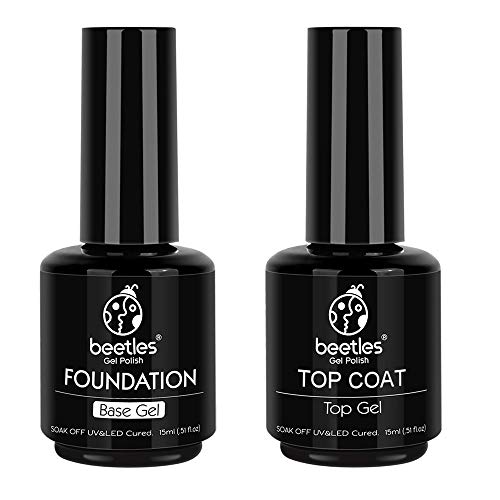 You are currently viewing Beetles 2 Pcs 15ml No Wipe Gel Top Coat and Base Coat Set – Shine Finish and Long Lasting, Soak Off LED Gel Base Top Coat Glossy Shine Finish