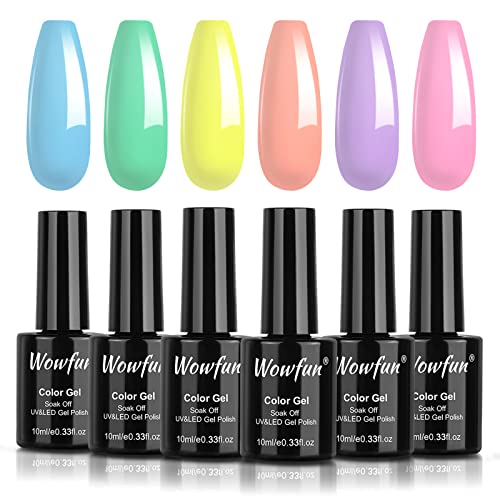 You are currently viewing Gel Nail Polish Set Pastel – Wowfun 6 Colors 10ml Gel Polish Set Spring Summer Pink Green Blue Soak Off Macaron Nail Polish Purple Yellow DIY at Home Gift for Starter and Professional (Macaron Diary)