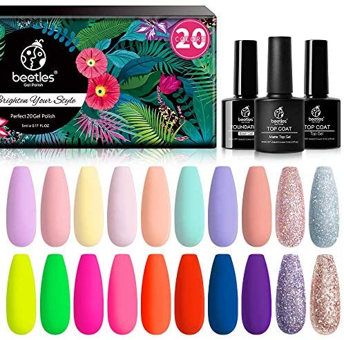 You are currently viewing Beetles Gel Nail Polish Set-Spring into Summer Collection 20 Colors Gel Nail Polish Pastel Neon Gel Polish Red Pink Glitter Purple Nail Gel Set